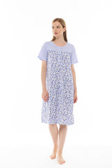 Pink Label - Nightgown Classic Blue Flower Stripe