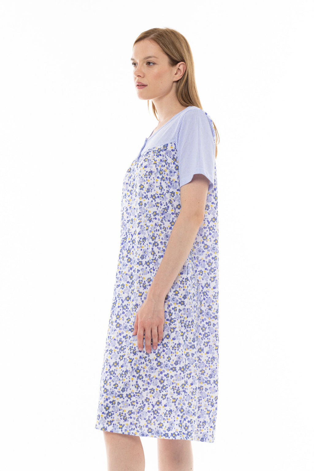 Pink Label - Nightgown Classic Blue Flower Stripe