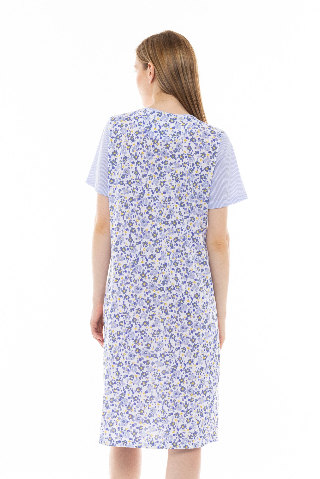 Pink Label - Nightgown Classic Blue Flower Stripe