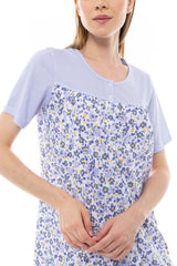Pink Label - Nightgown Classic Blue Flower Stripe