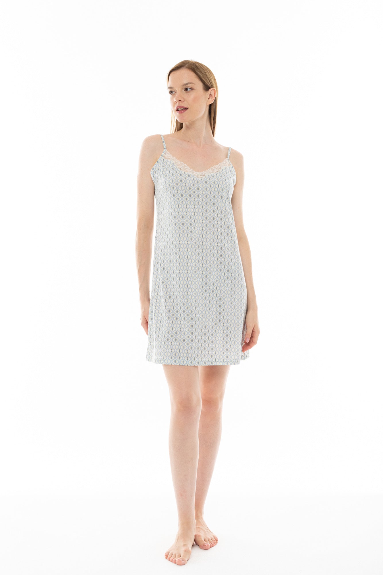 Pink Label - Nightgown Aqua Geo