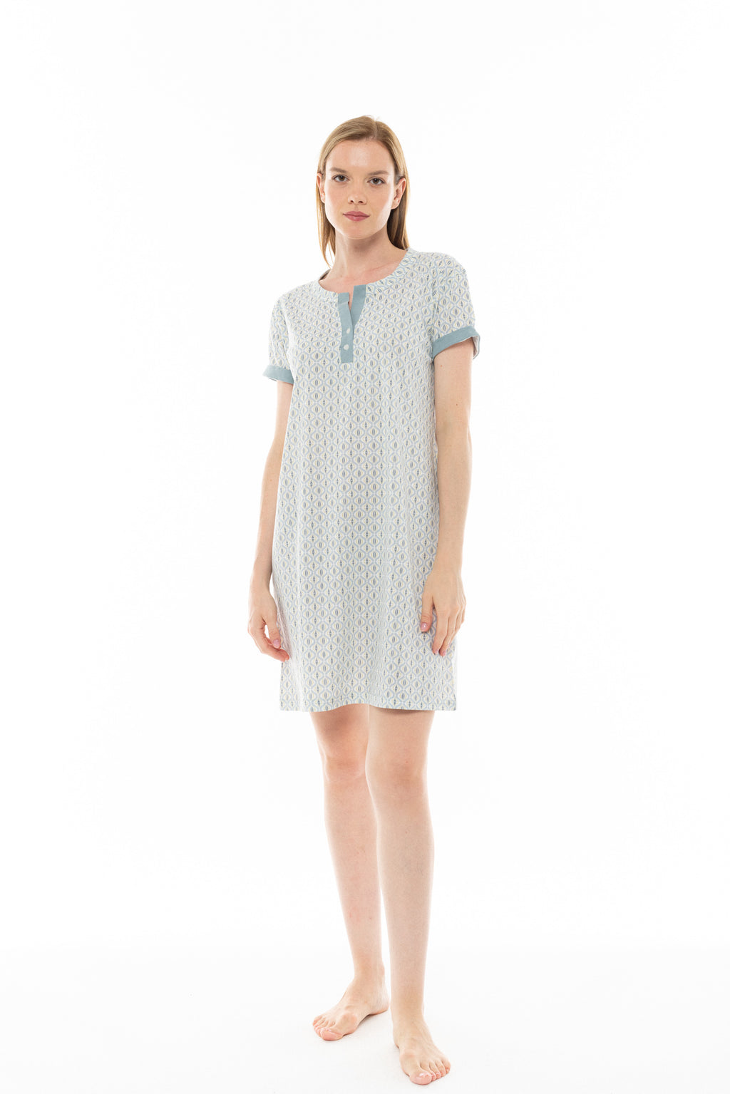 Pink Label - Nightgown Aqua Geo