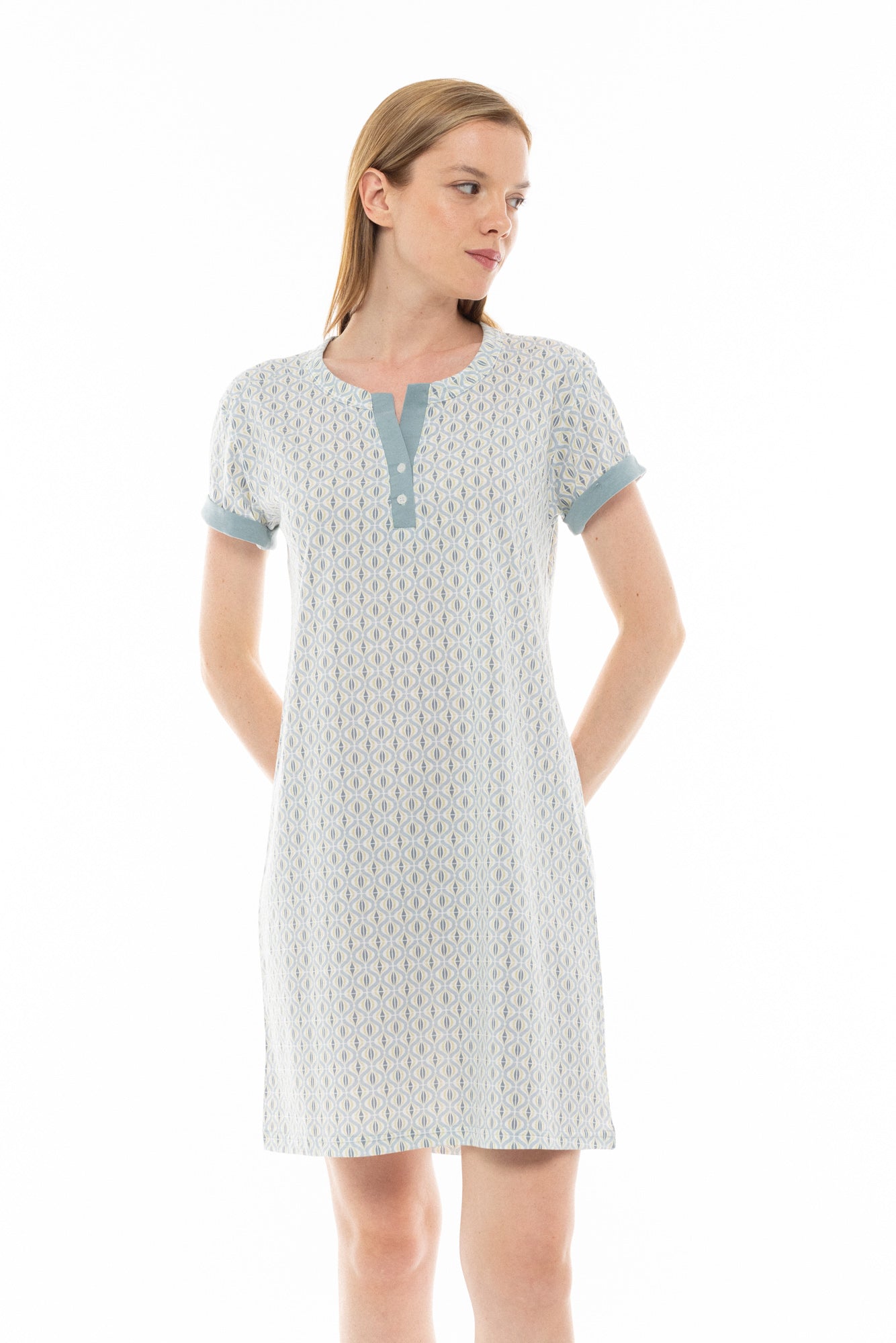 Pink Label - Nightgown Aqua Geo