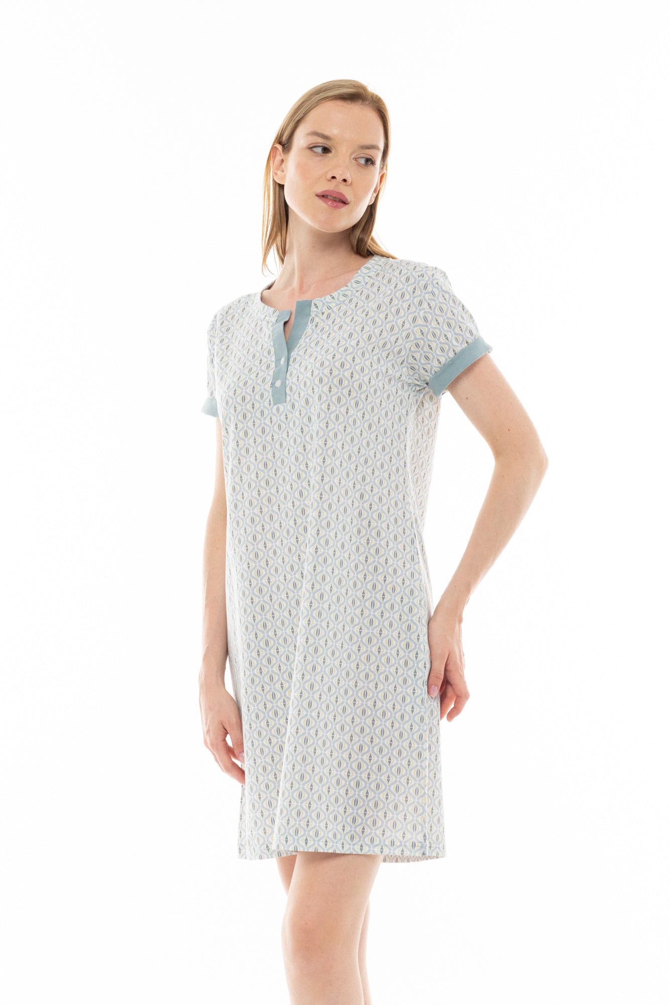 Pink Label - Nightgown Aqua Geo