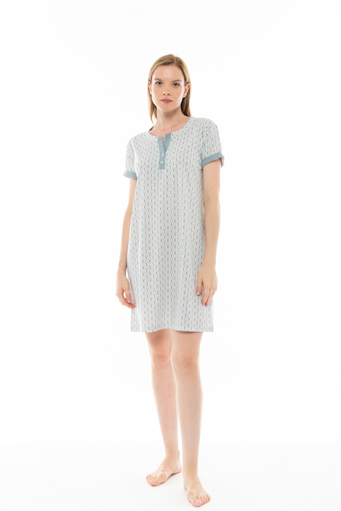Pink Label - Nightgown Aqua Geo