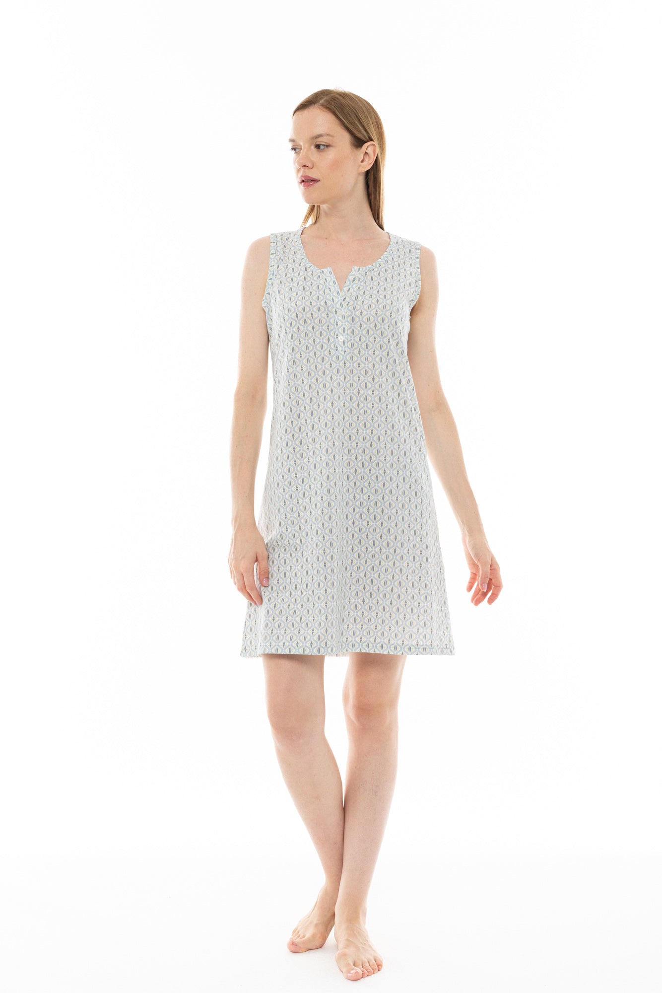 Pink Label - Nightgown Aqua Geo