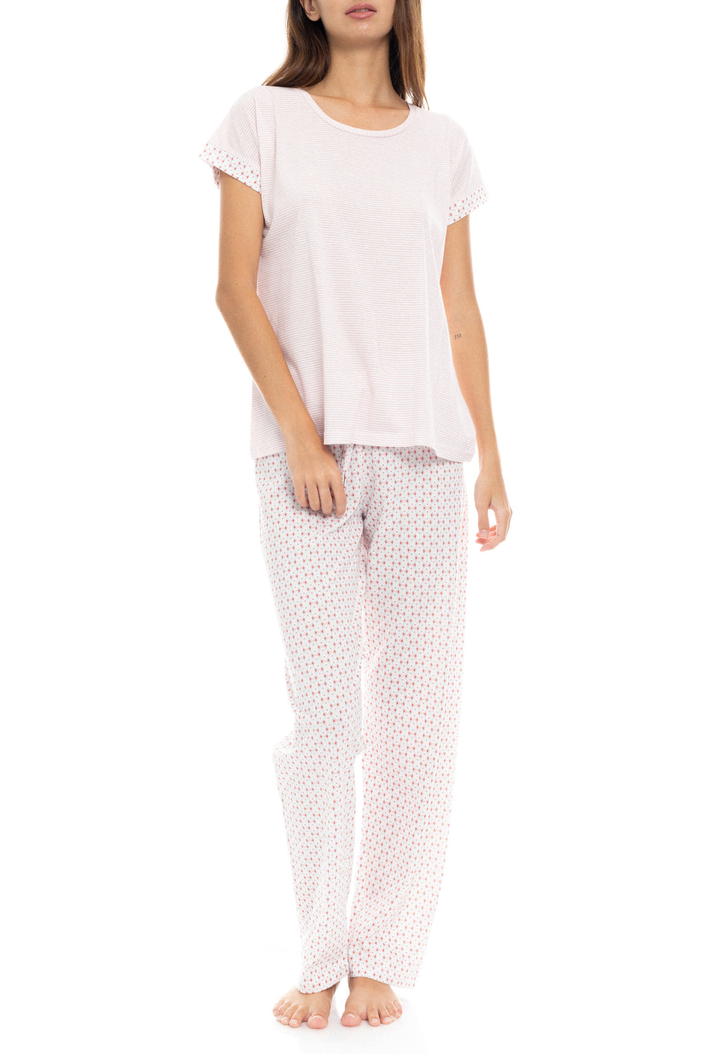 Pink Label - Pyjama Long Pants Pink Geo