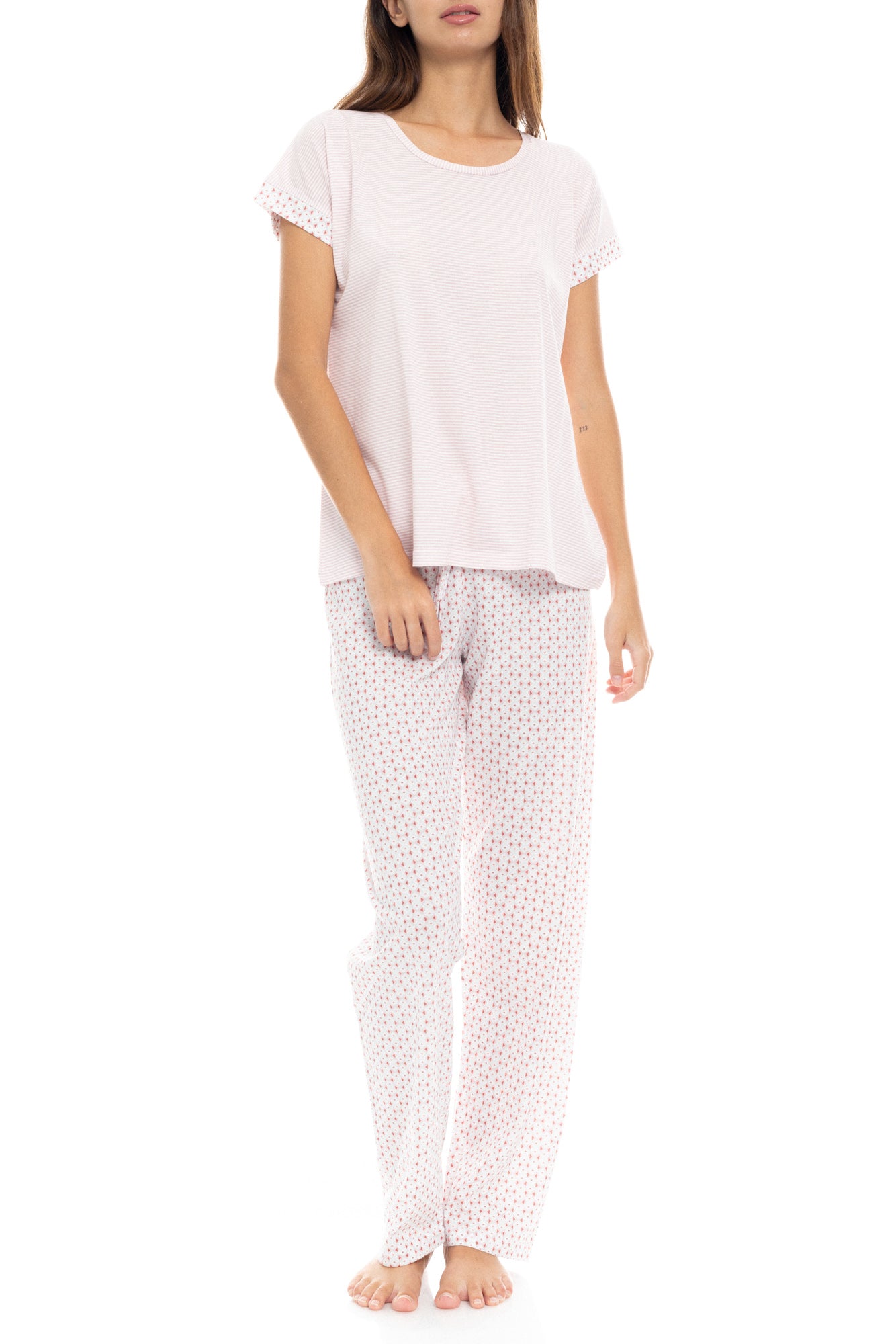 Pink Label - Pyjama Long Pants Pink Geo