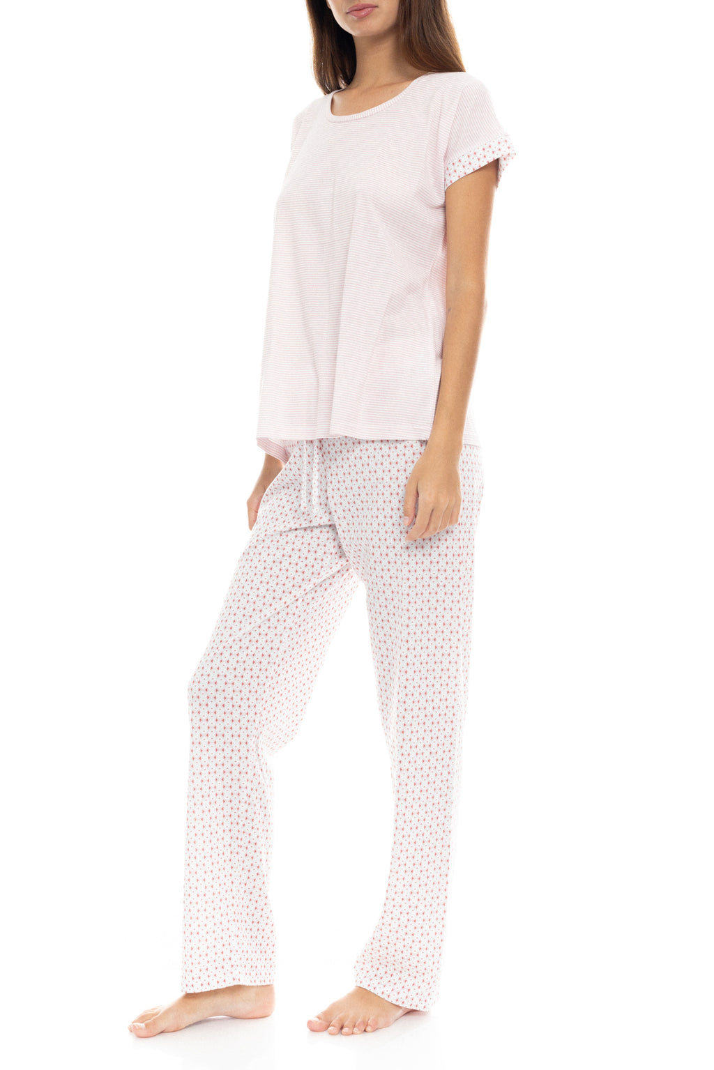 Pink Label - Pyjama Long Pants Pink Geo
