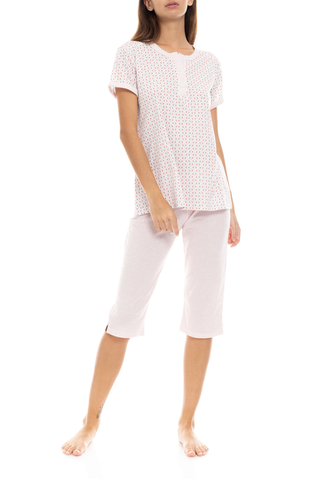 Pink Label - Pyjama Capri Pink Geo