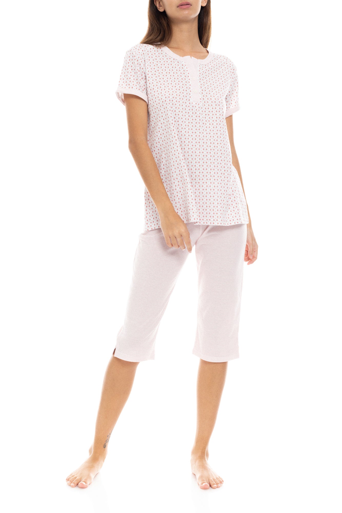 Pink Label - Pyjama Capri Pink Geo