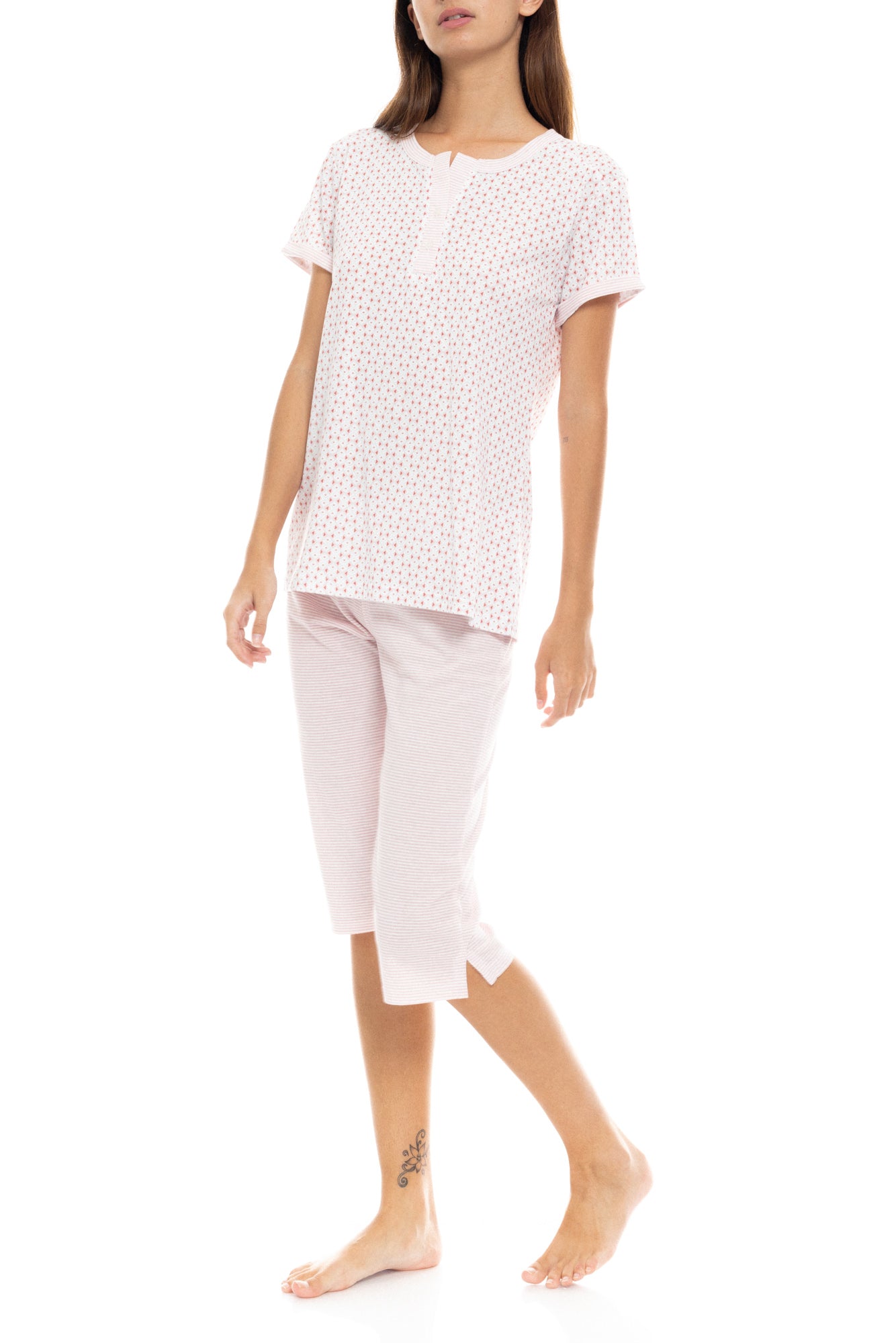 Pink Label - Pyjama Capri Pink Geo