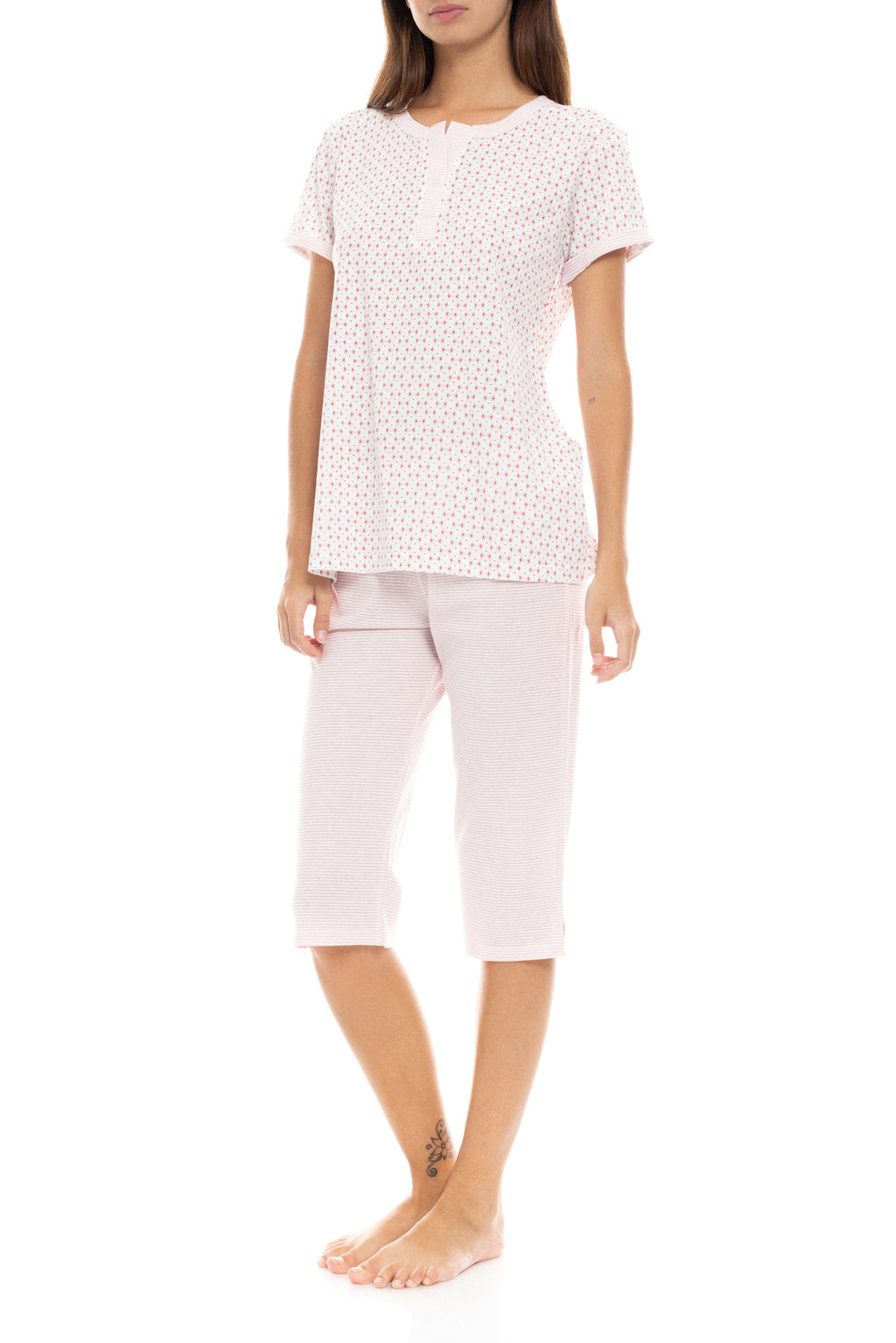 Pink Label - Pyjama Capri Pink Geo