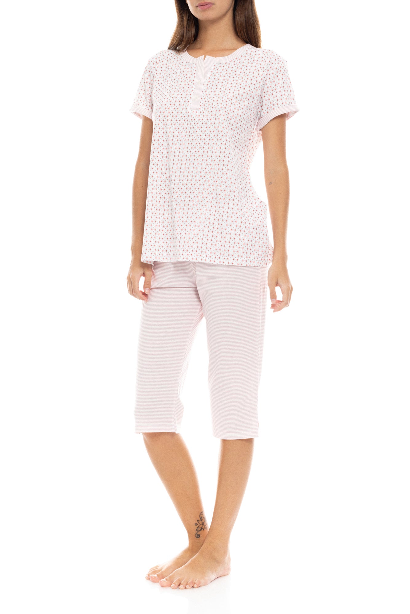 Pink Label - Pyjama Capri Pink Geo