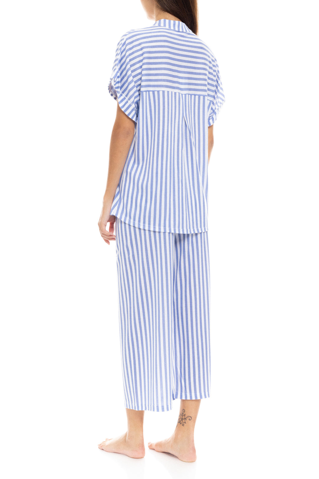 Pink Label - Pyjama Long Pants Soft Blue Stripe