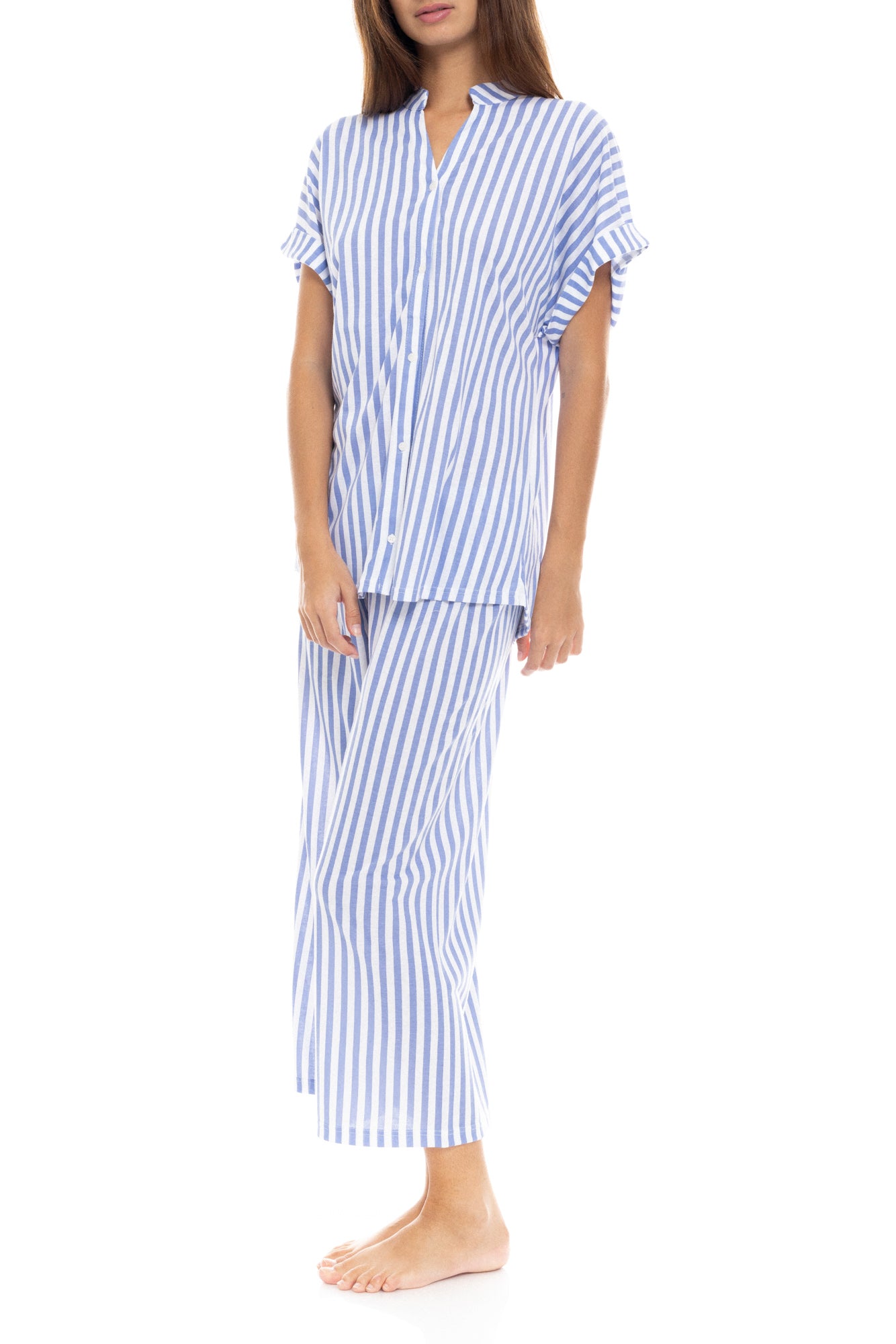 Pink Label - Pyjama Long Pants Soft Blue Stripe