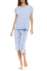 Pink Label - Pyjama Capri Blue Leo