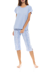 Pink Label - Pyjama Capri Blue Leo