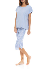Pink Label - Pyjama Capri Blue Leo