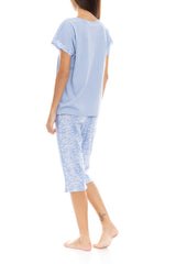 Pink Label - Pyjama Capri Blue Leo