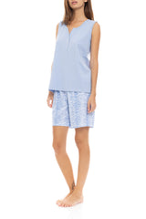 Pink Label - Pyjama Shorts Blue Leo