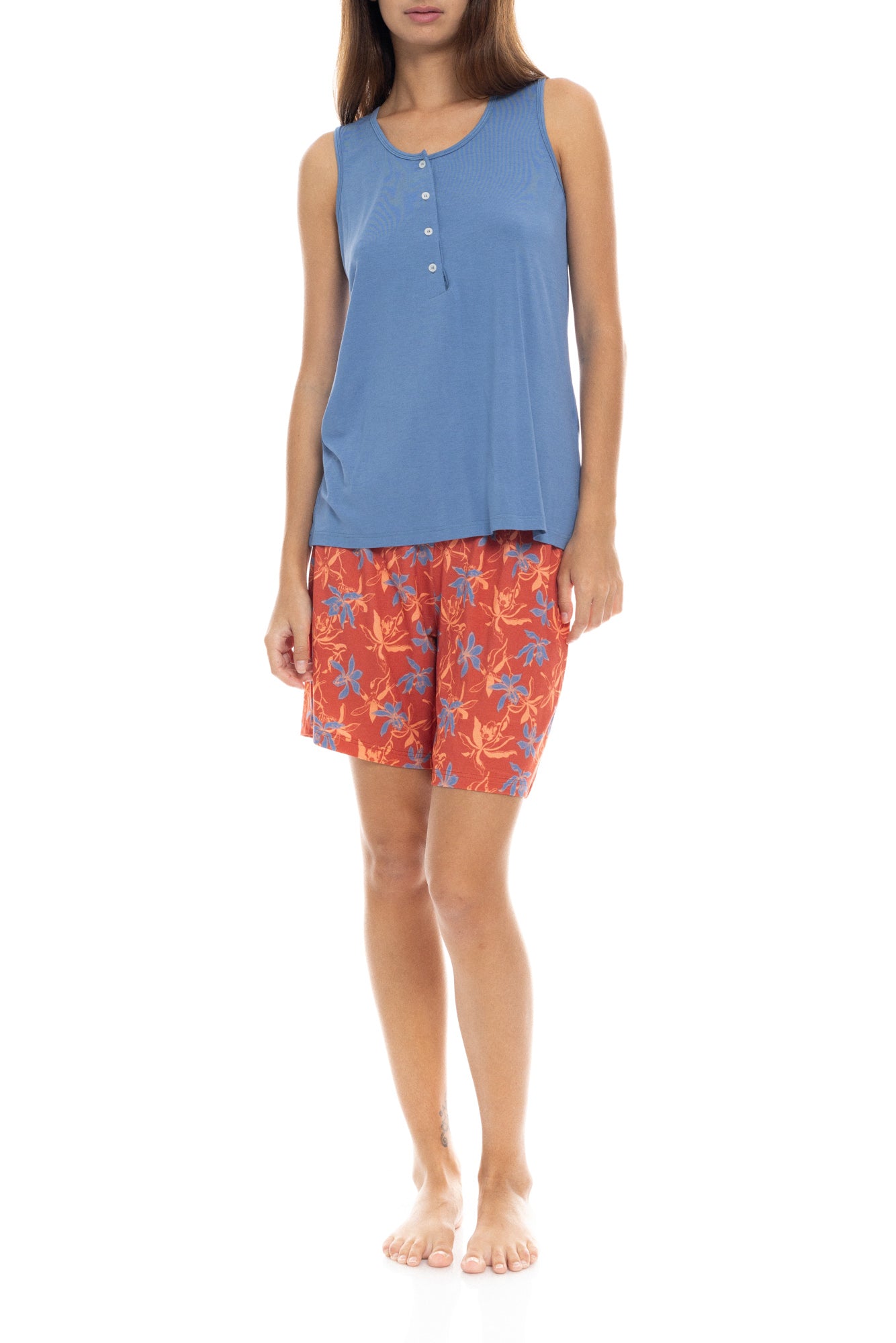 Pink Label - Pyjama Shorts Blooming Flower