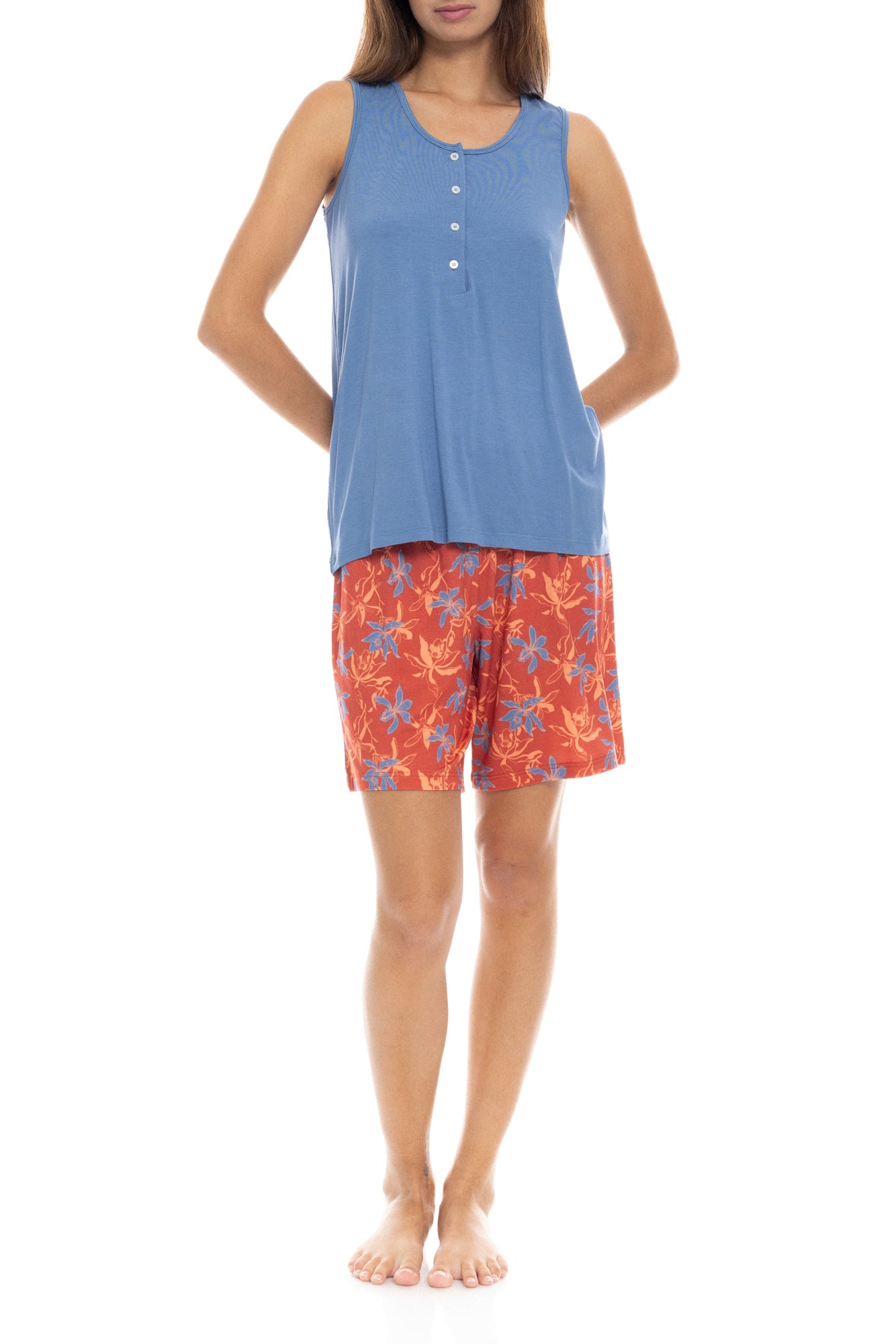 Pink Label - Pyjama Shorts Blooming Flower