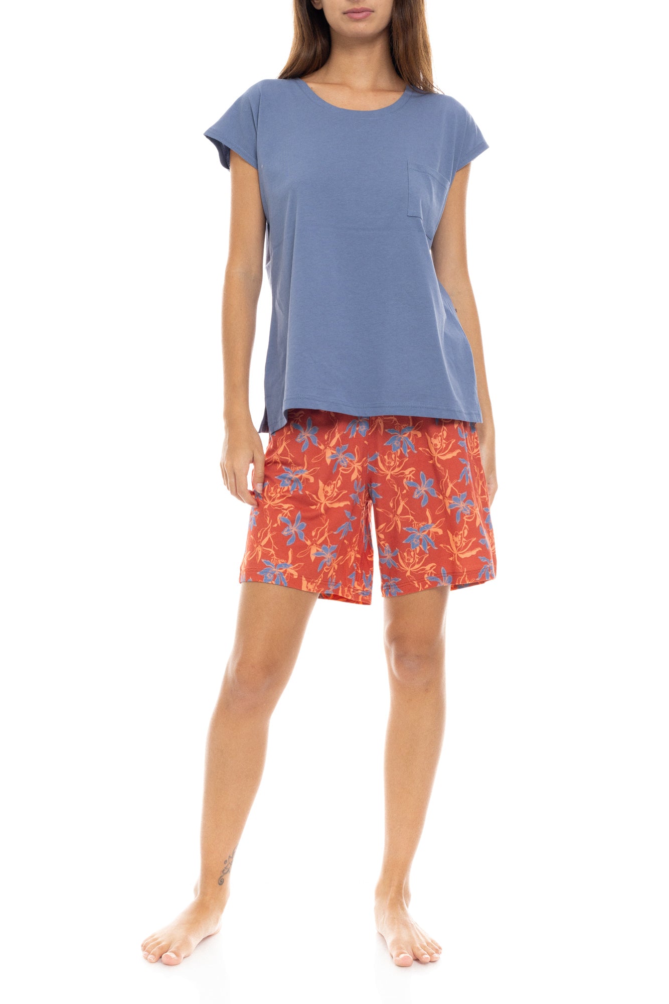 Pink Label - Pyjama Shorts Blooming Flower