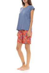 Pink Label - Pyjama Shorts Blooming Flower