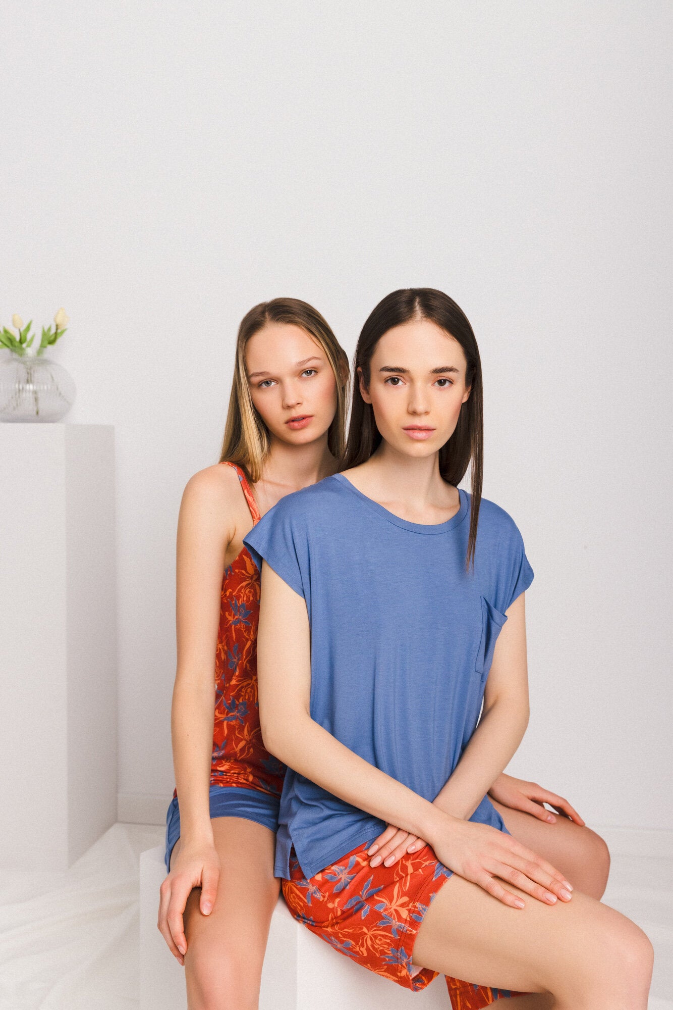 Pink Label - Pyjama Shorts Blooming Flower