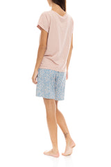 Pink Label - Pyjama Shorts Blue Flower