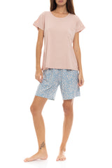Pink Label - Pyjama Shorts Blue Flower