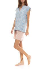 Pink Label - Pyjama Shorts Blue Flower