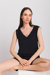 Pink Label - Pyjama Shorts Bamboo Lace