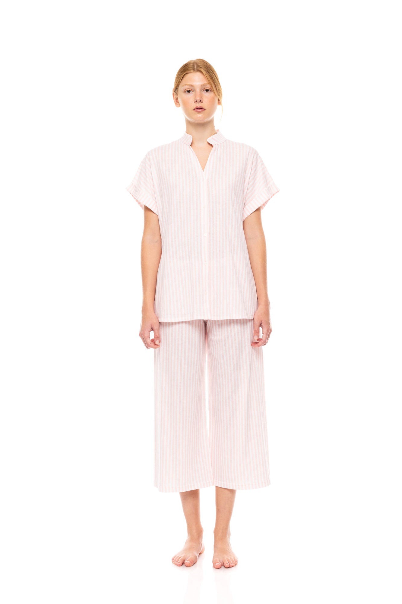 Pink Label - Pyjama Long Pants Soft Pink Stripe