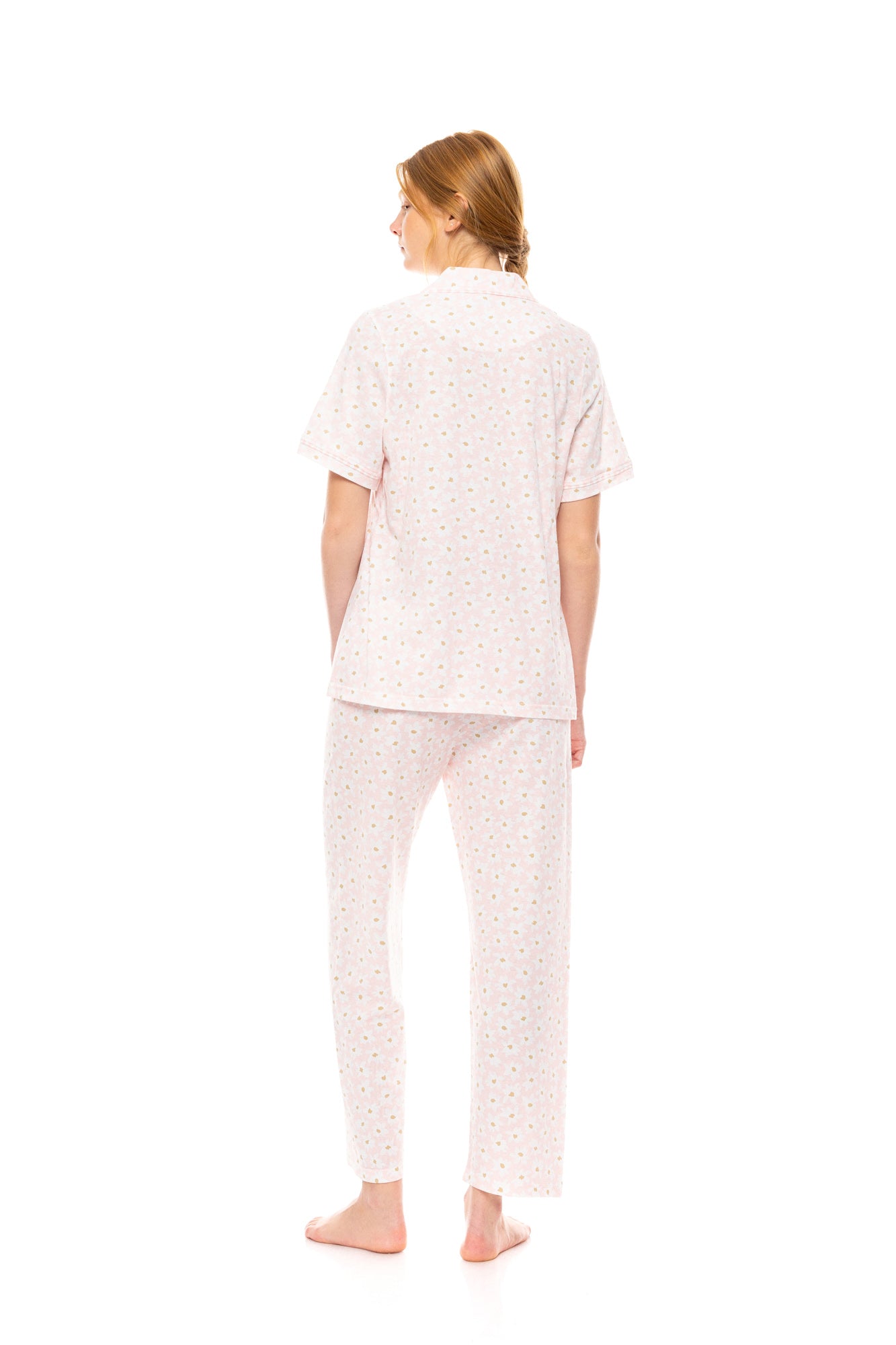 Pink Label - Pyjama Buttoned Long Pants Pink Daisy