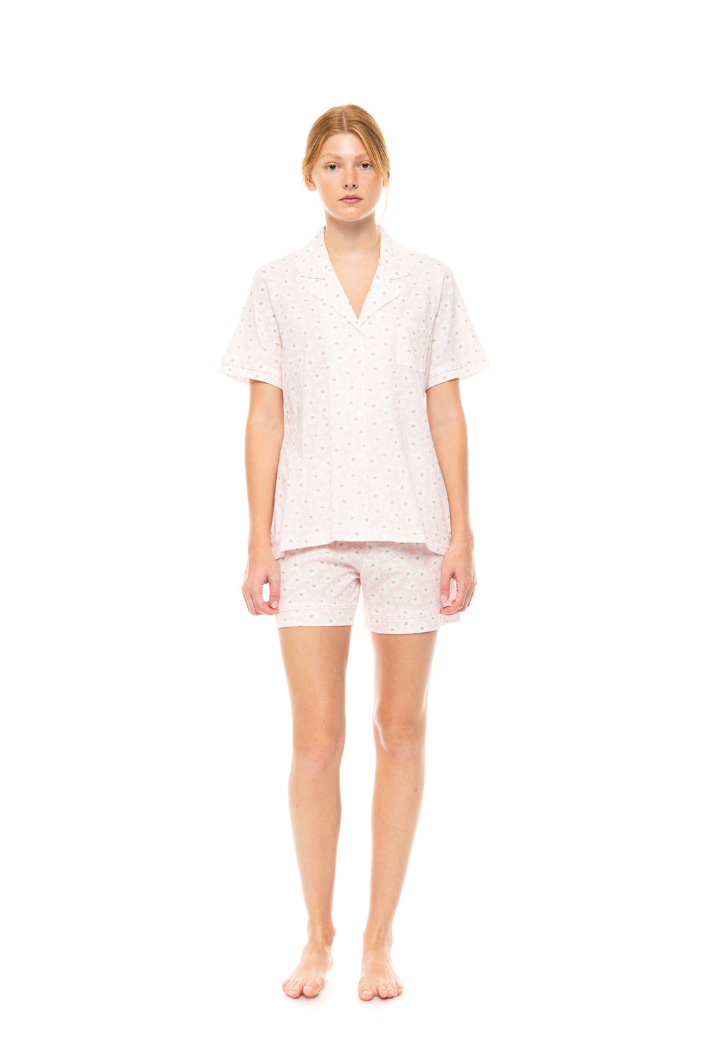 Pink Label - Pyjama Buttoned Long Pants Pink Daisy