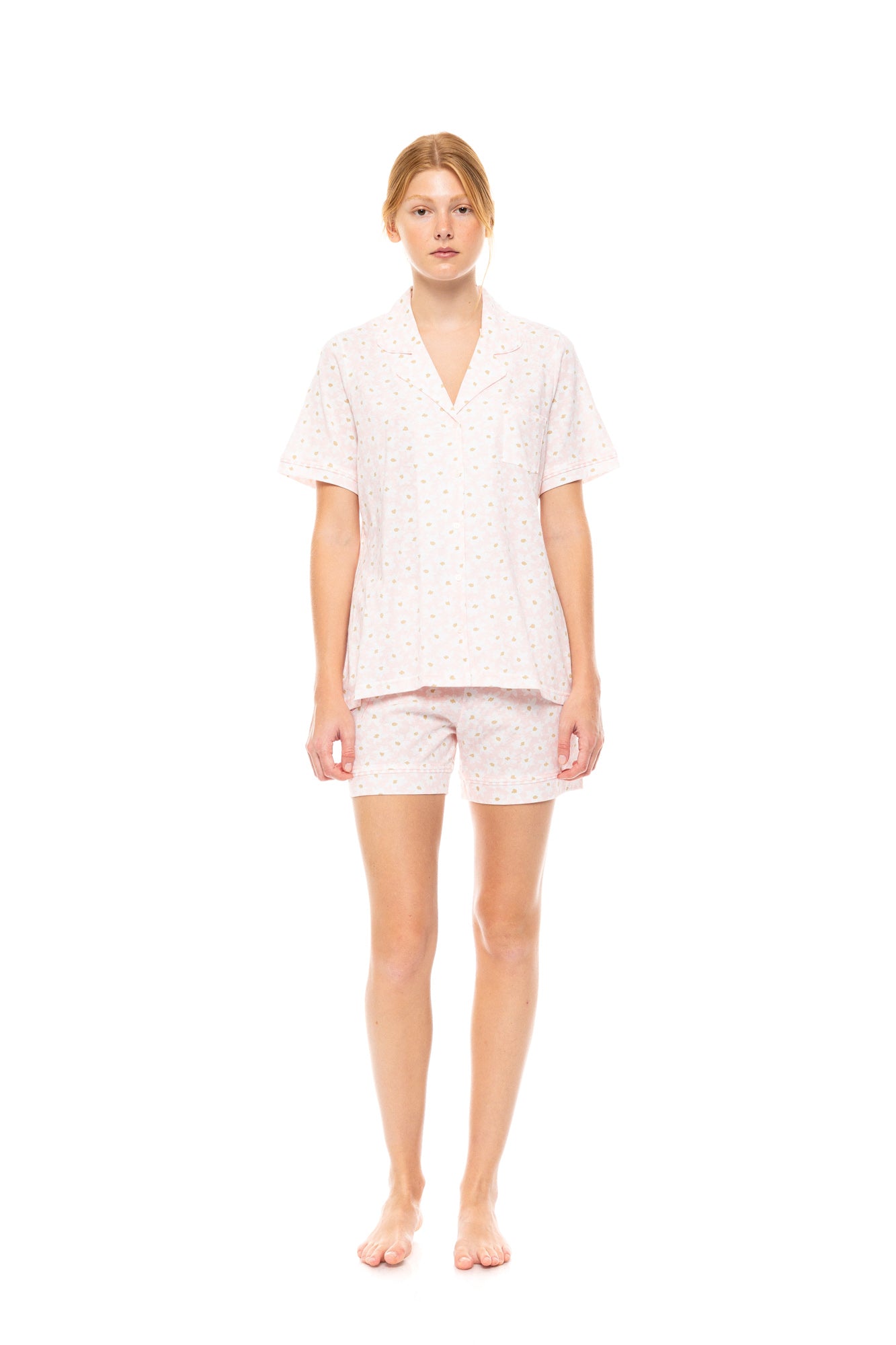 Pink Label - Pyjama Buttoned Long Pants Pink Daisy