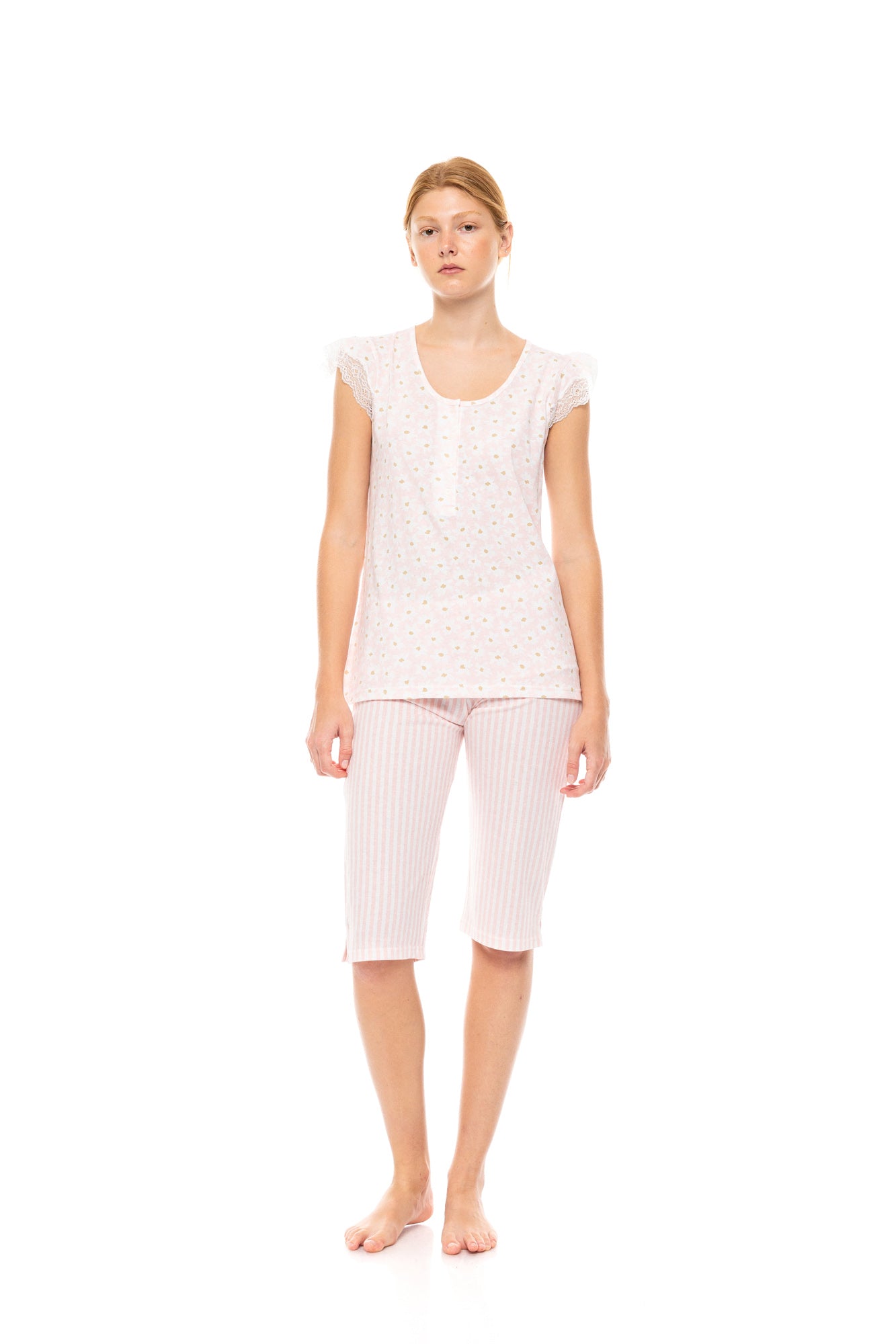 Pink Label - Pyjama Capri Pink Daisy