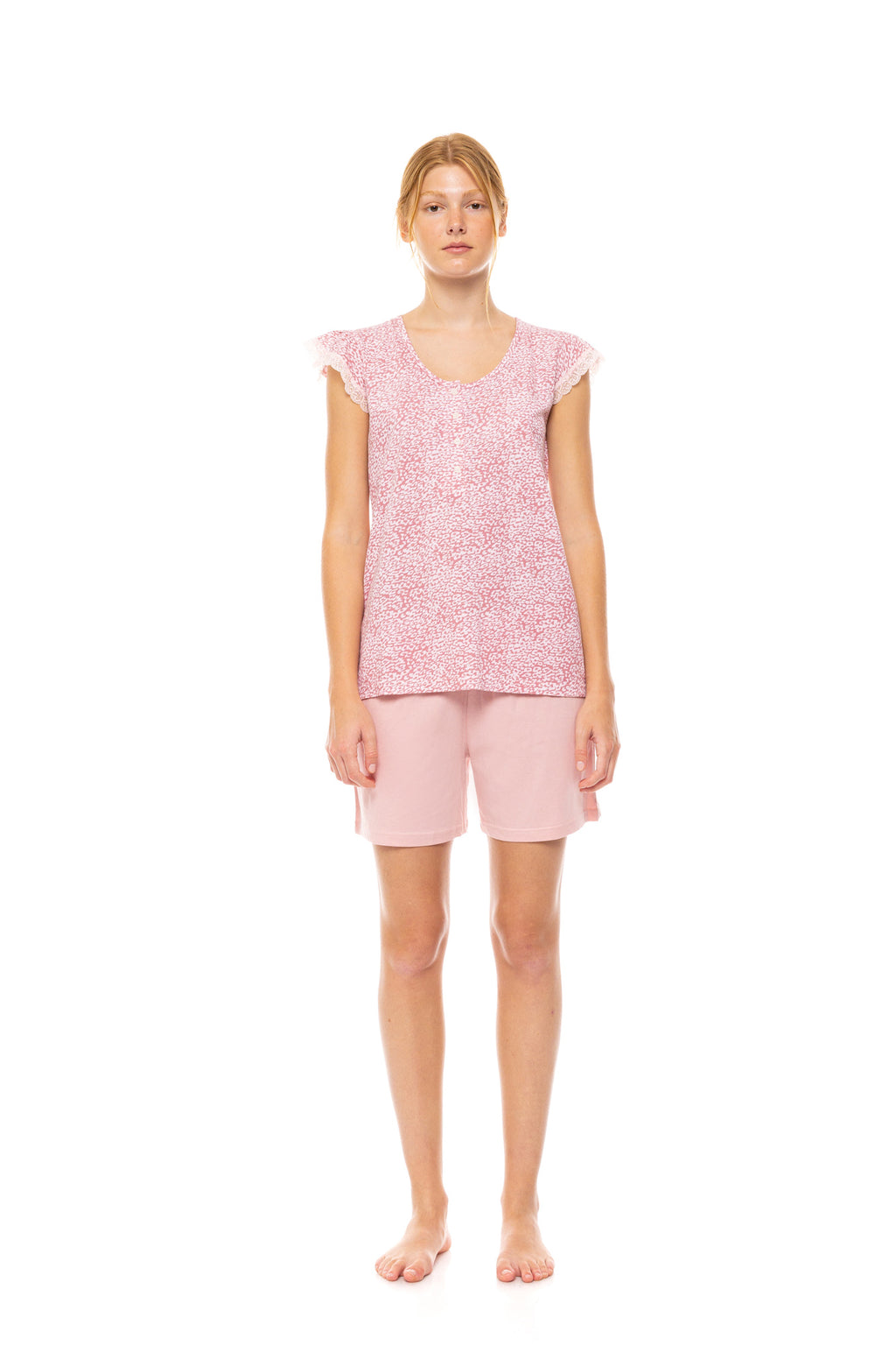 Pink Label - Pyjama Shorts Leopard Rose