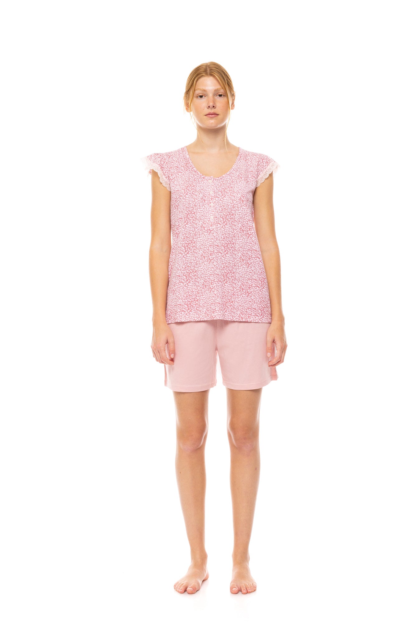 Pink Label - Pyjama Shorts Leopard Rose