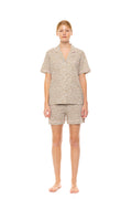Pink Label - Pyjama Buttoned Shorts Mint Leopard