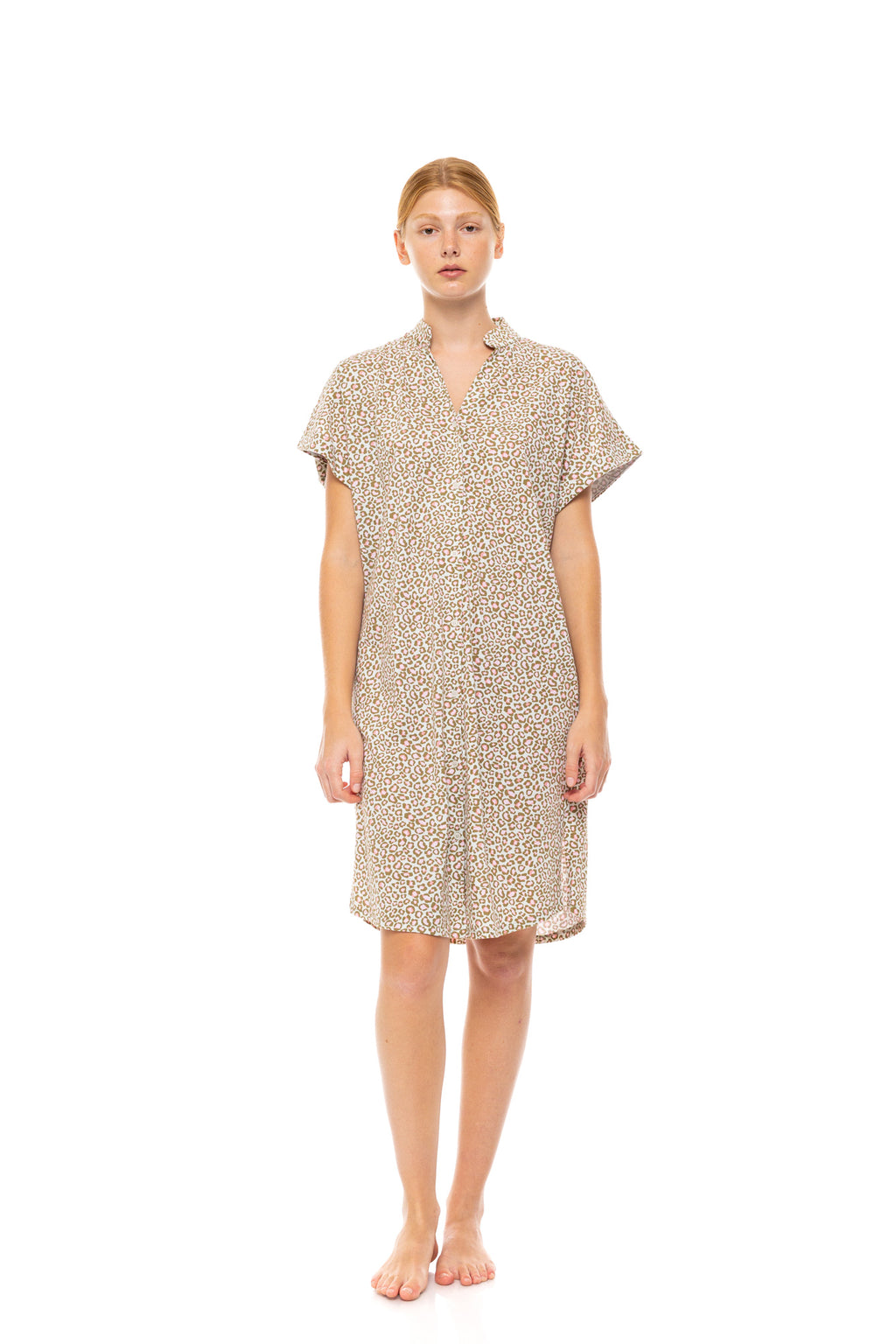 Pink Label - Nightgown Buttoned Mint Leopard
