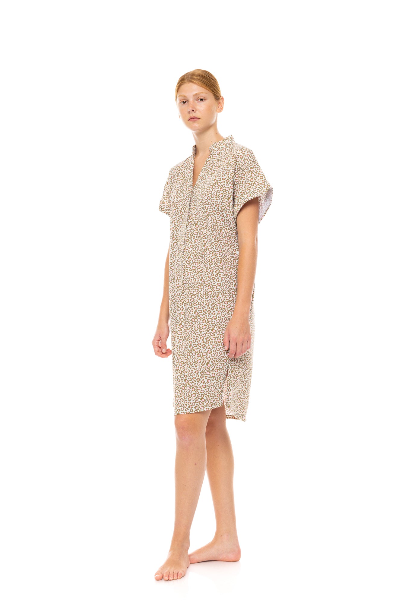 Pink Label - Nightgown Buttoned Mint Leopard