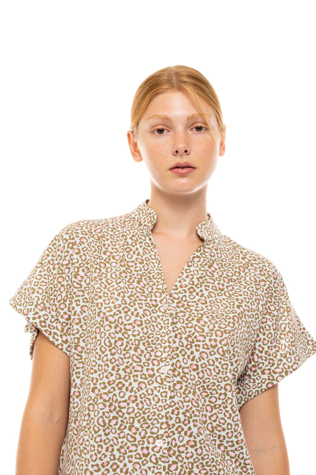 Pink Label - Nightgown Buttoned Mint Leopard