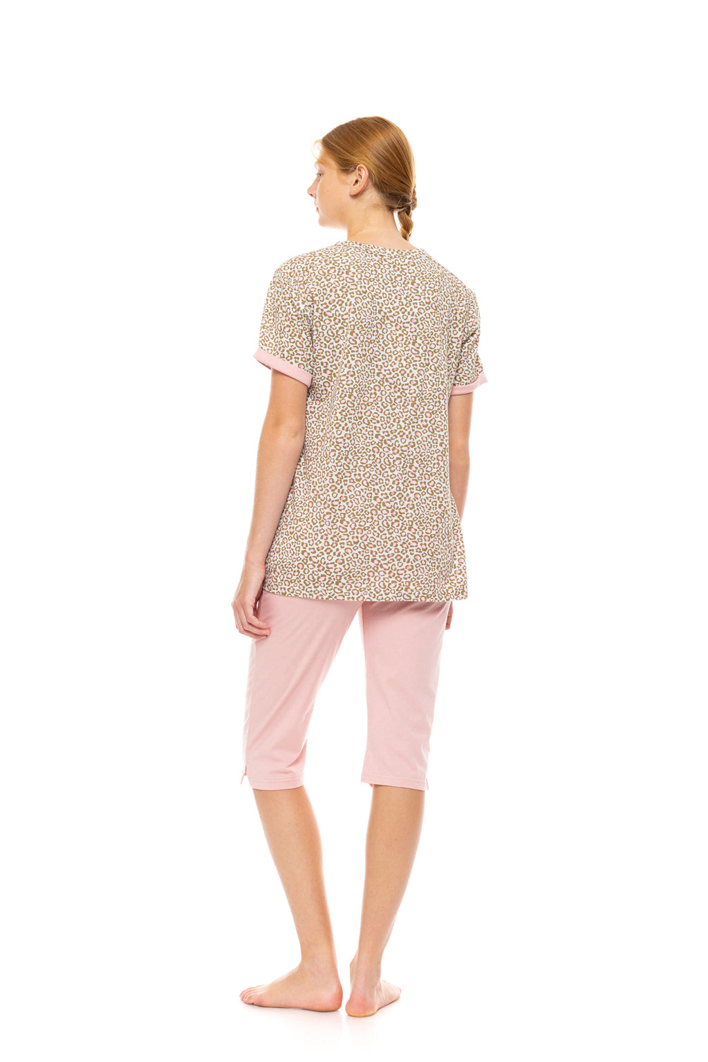 Pink Label - Pyjama Capri Mint Leopard