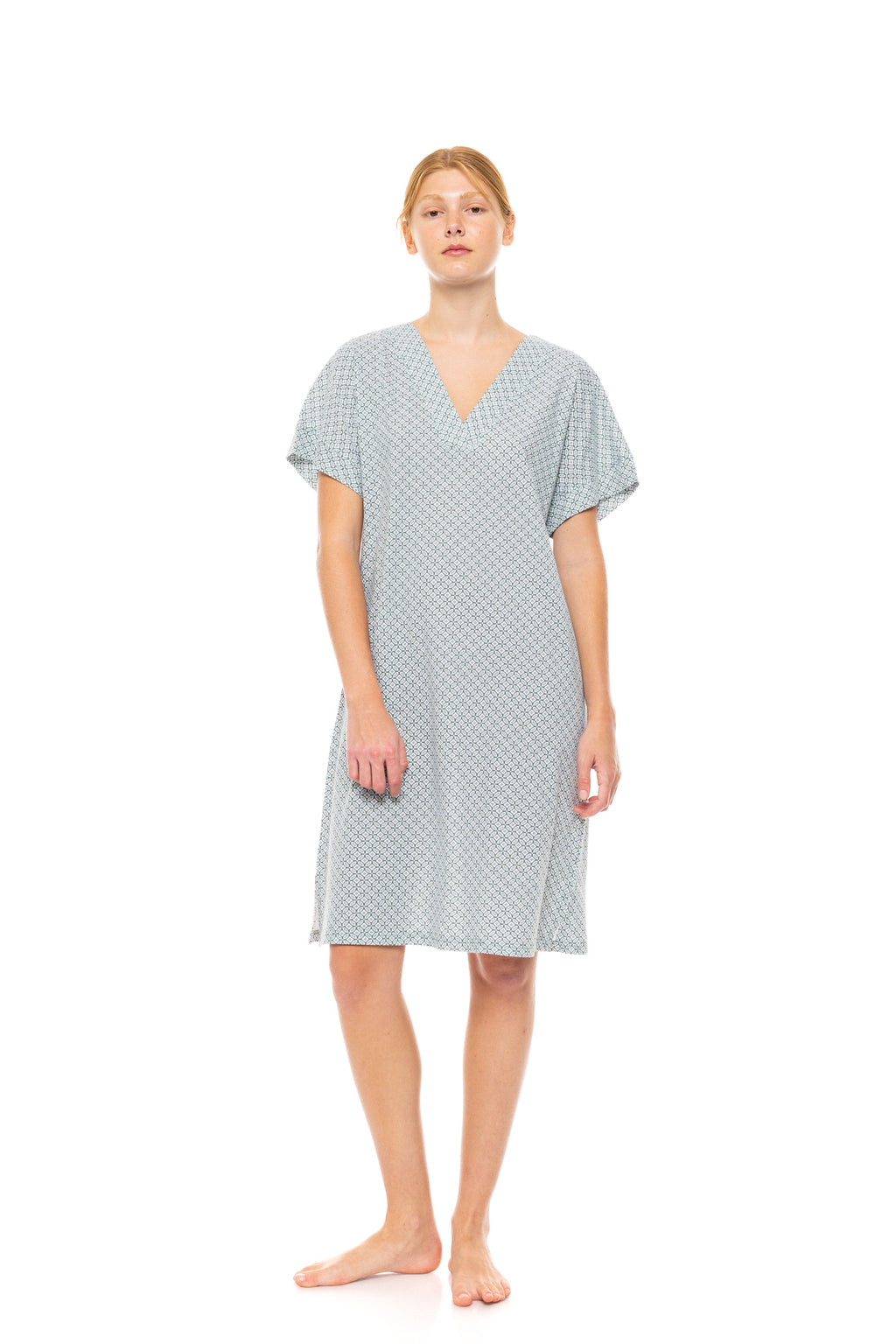 Pink Label - Nightgown V Forest Green Geo