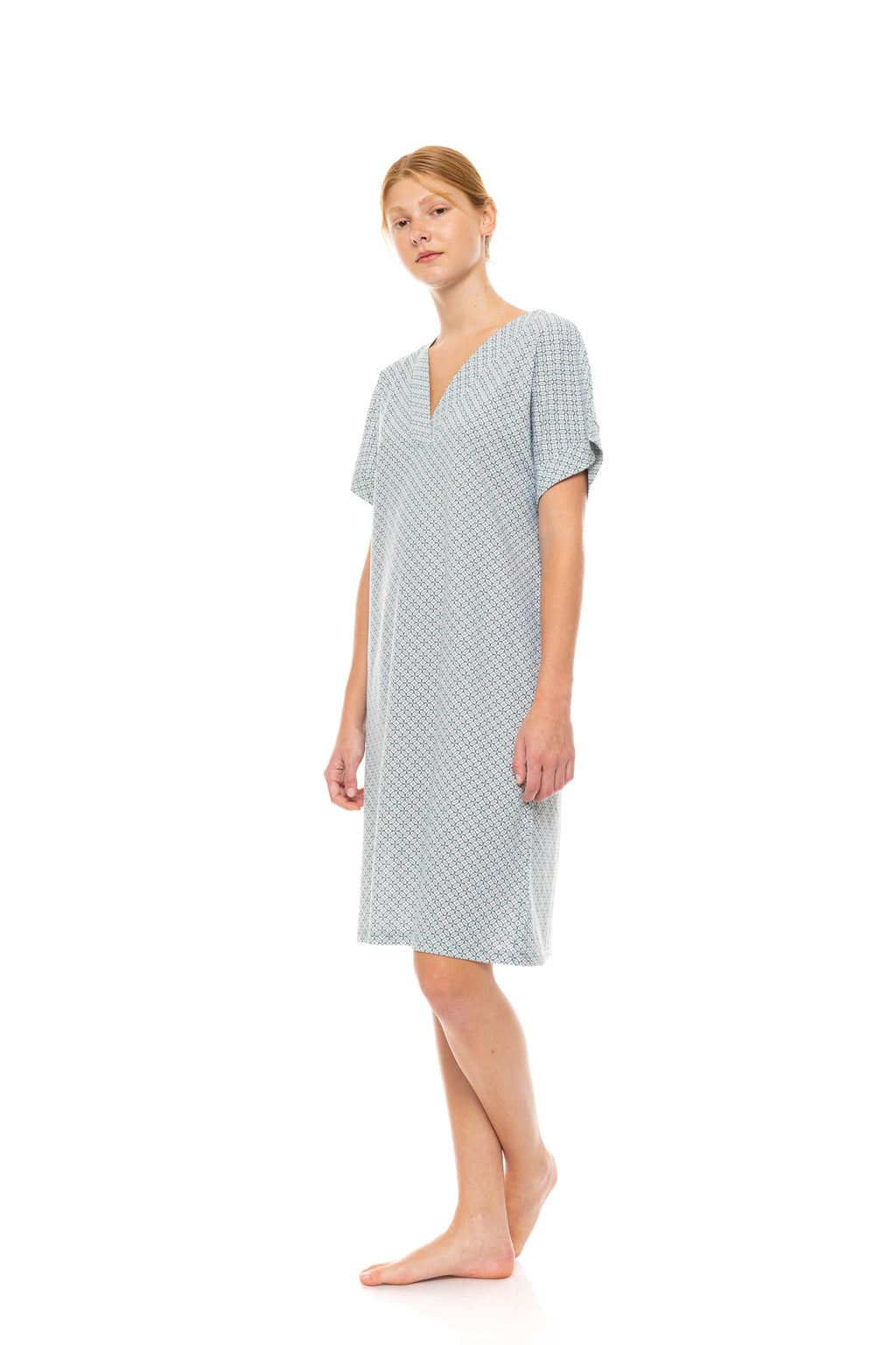 Pink Label - Nightgown V Forest Green Geo