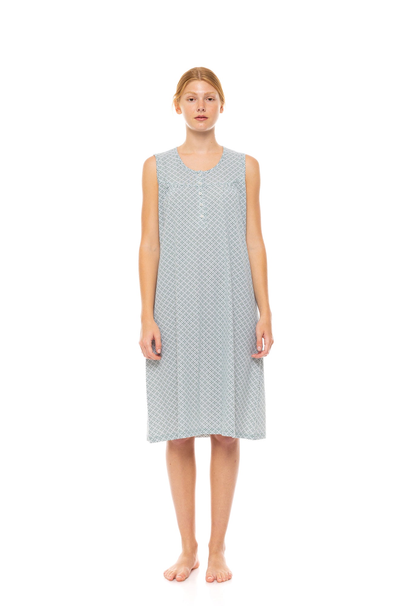 Pink Label - Nightgown Classic Forest Green Geo