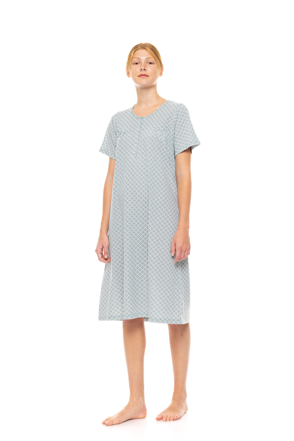 Pink Label - Nightgown Classic Forest Green Geo